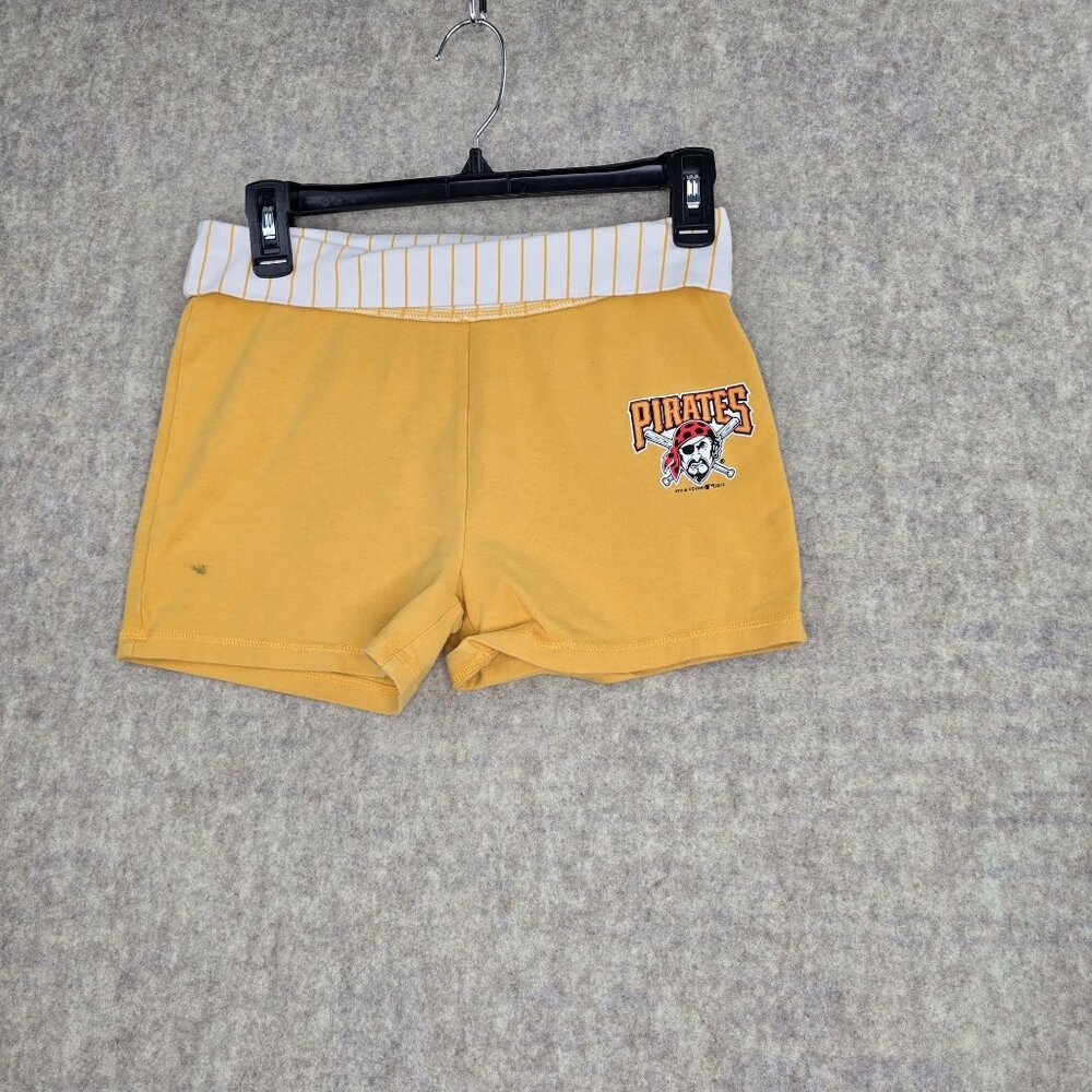 5th & Ocean Womens Pirates Yellow Shorts Striped Waistband Cotton-Blend Size 16
